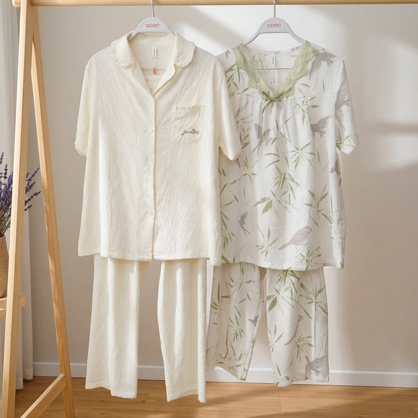 香蜜闺秀女士梭织面料短袖家居服