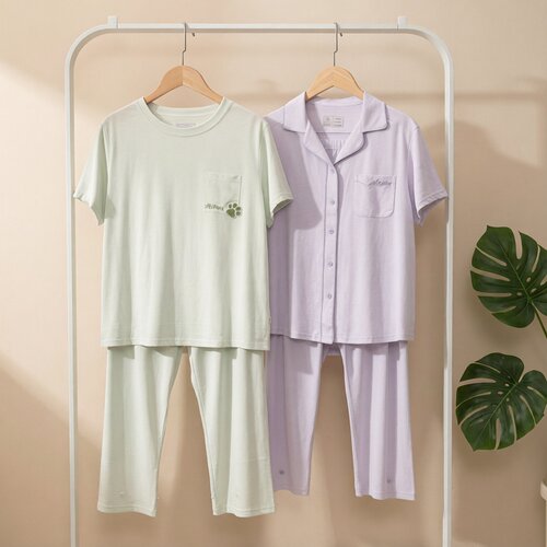香蜜闺秀女士短袖长裤家居服套装