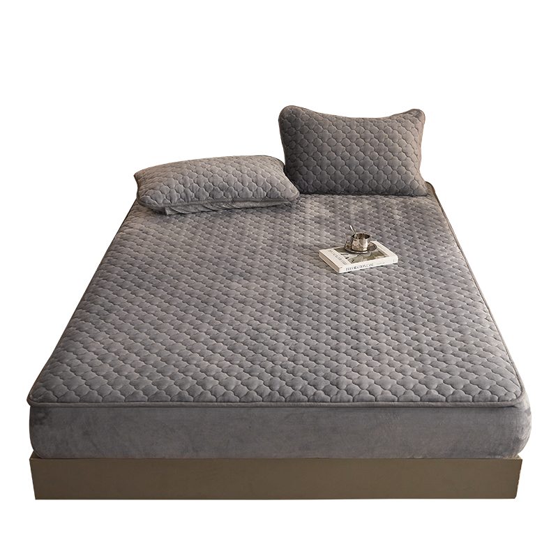 牛奶绒床笠夹棉床套罩加绒冬季加厚床垫秋冬天毛绒防滑床单三件套