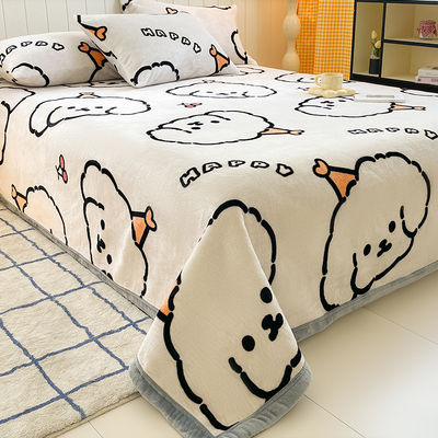 牛奶绒床单不掉毛抗静电