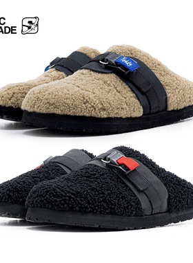 TCMADEｘSTA BK联名906纯羊羔绒勃肯鞋FIDLOCK快拆扣包头穆勒拖鞋