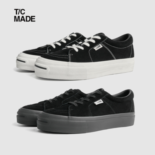 日系厚底休闲硫化鞋 TCMADE xBroshood联名25AW开口笑全牛皮帆布鞋
