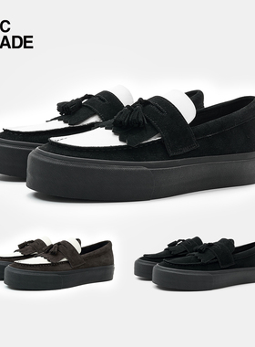 TCMADE秋冬AW乐福低帮硫化鞋一脚蹬老钱风厚底增高休闲翻毛牛皮鞋