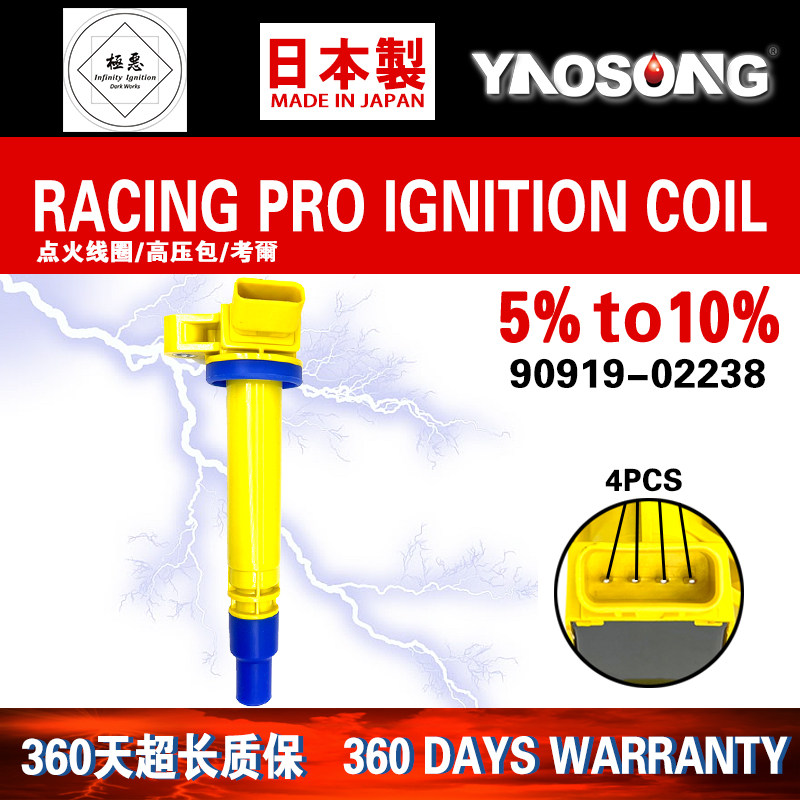 适用丰田赛利卡GTS Pontiac Vibe 1.8点火线圈高压包90919-02238
