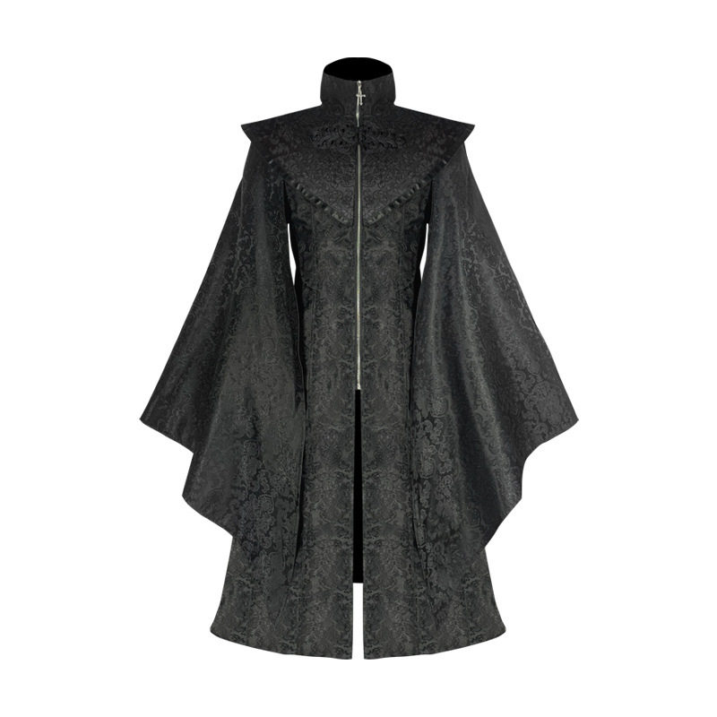 欧洲中世纪男巫外套复古哥特风贵族大衣cosplay黑暗系传教士