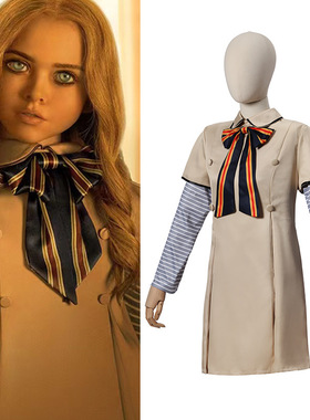 M3GAN/梅根连衣裙cos服 恐怖电影服装角色扮演服cosplay万圣节表
