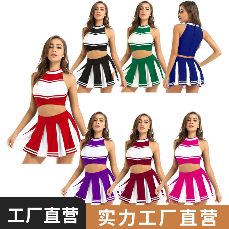 拉拉队服装拉拉队服啦啦队演出服外贸女式拉拉队服游戏服角色扮演