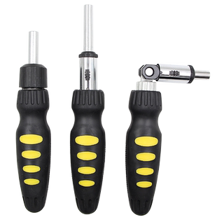 螺丝刀手柄 加长三方向多功能棘轮螺丝刀批头把手 六角6.35mm 1/4