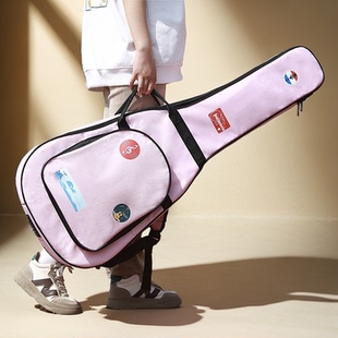 36寸吉他包高颜值儿童民谣吉他包加厚女生琴包粉色双肩吉他袋防水