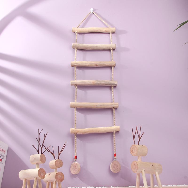 田园风创意装饰梯子民宿原木树枝墙壁挂件家居拍照用背景墙装饰