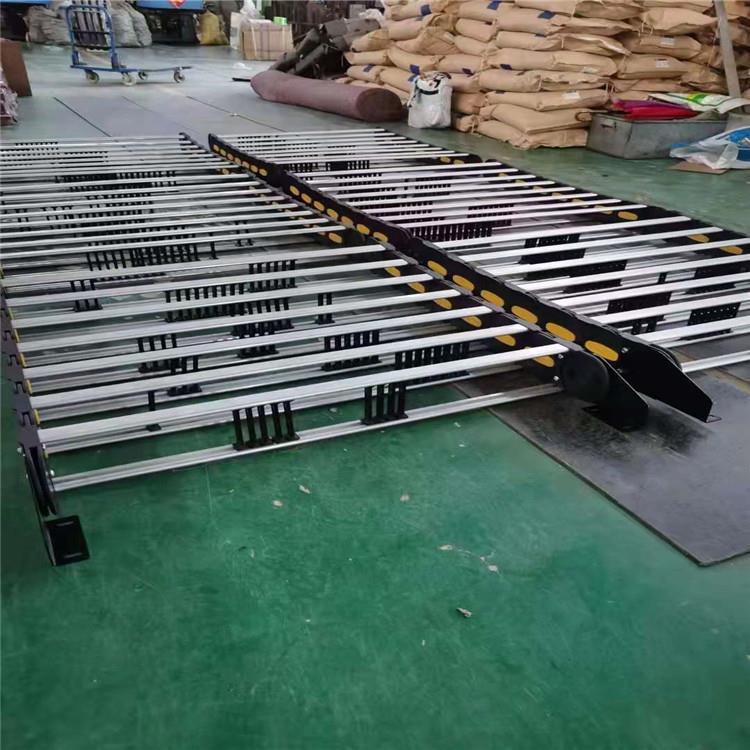 长行程承重铝塑拖链 抗拉强铝合金横梁GCTL桥式履带塑料拖链厂家
