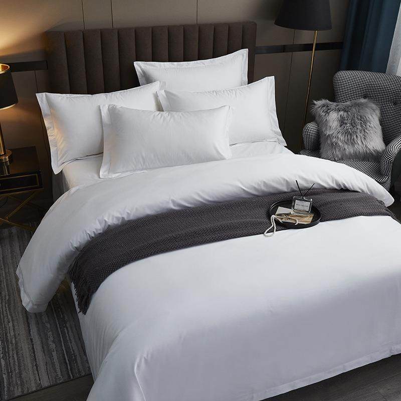 酒店四件套纯棉贡缎民宿宾馆酒店床单被套五星级酒店布草床上用品,床上用品,酒店床品套件,淘宝优惠券,粉丝福利购,淘宝优惠卷