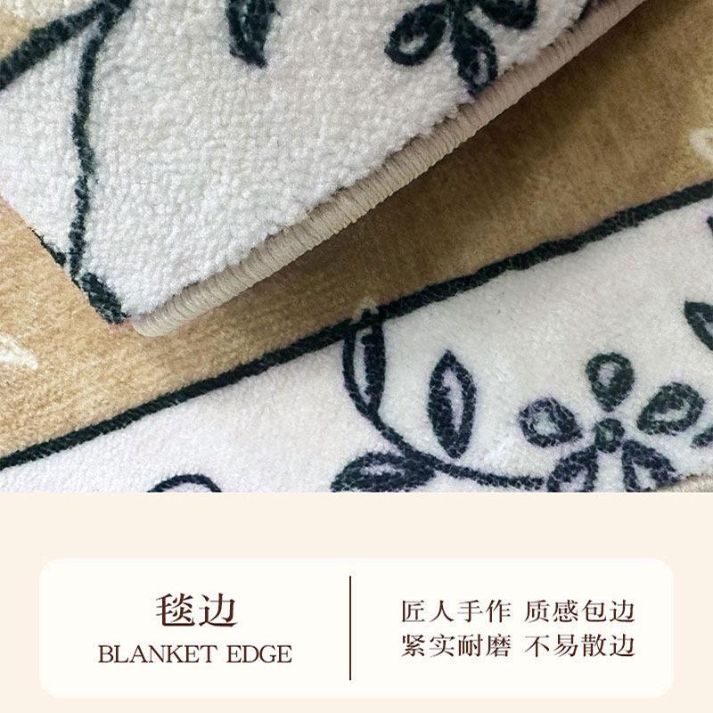 新品中古风立体挺括毯面加厚毛绒不易塌陷防滑硅胶底背客厅地毯
