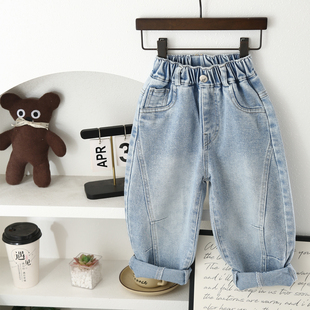 休闲洋气百搭长裤 松紧腰萝卜裤 子潮 男女宝宝春秋款 马年儿童牛仔裤