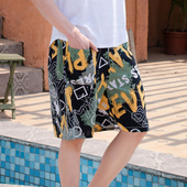 衩子夏天绵绸中裤 男士 人造棉家居短裤 沙滩宽松学生裤 棉绸睡裤 夏季