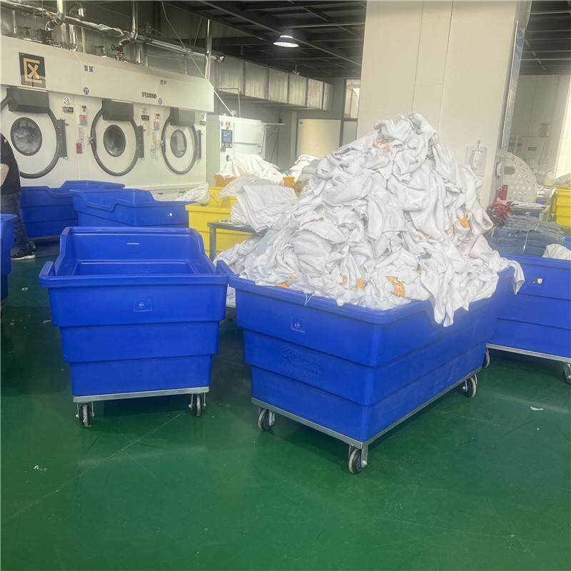 华社新款布草车500L洗涤收纳静音轮洗地机壳滚塑异形加工