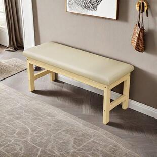 网红长条凳实木换鞋凳休息矮凳床加宽登带坐垫松木餐凳家用床尾凳