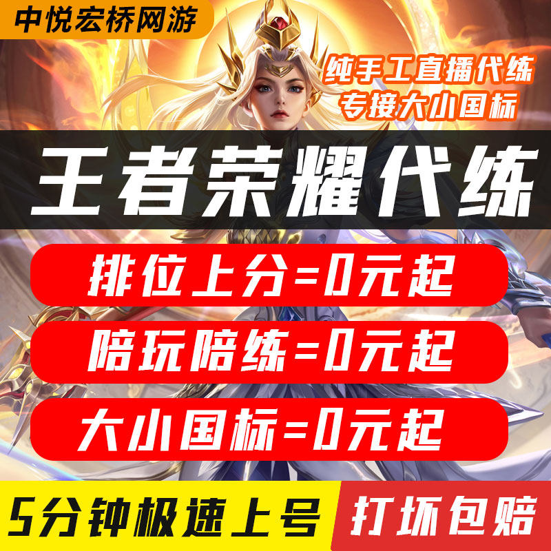 王者荣耀代练代打大小国标省标小魔方上分百星巅峰赛金标战力排位