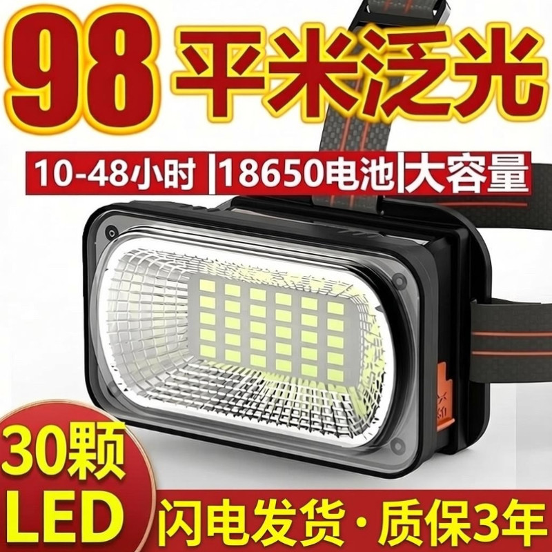 强光头灯泛光头戴式超亮充电超长
