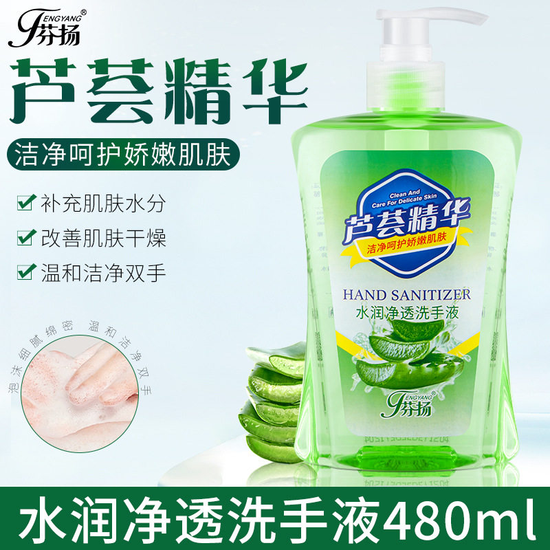 清爽保湿洗手液480ml艾叶芦荟柠檬精华手部清洁改善干燥去污垢
