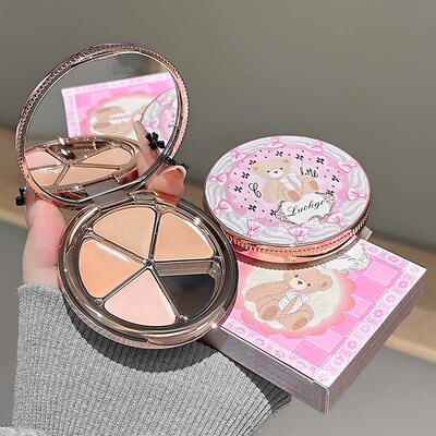 LUCKGO粉漾甜心遮瑕盘遮痘印黑眼圈细腻提亮肤色平价化妆品