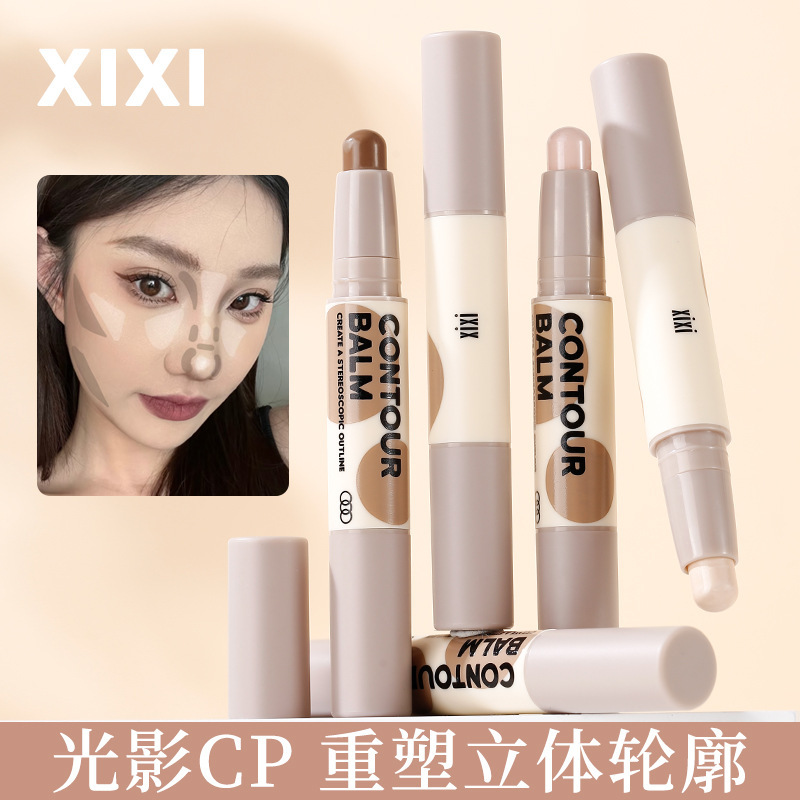 新款 美术生塑性双头修容棒笔脸部提亮立体哑光鼻影阴影侧影中国