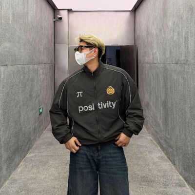 DAZHONGMA休闲复古宽松潮流秋季百搭立领美式时尚印花夹克外套
