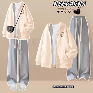 初中学生三件套装女春夏穿搭一整套显瘦高中生奶呼呼外套成套衣服