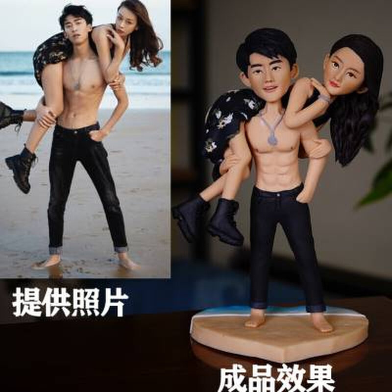 软陶人偶定制卡通泥人真人t公仔蜡像玩偶泥塑照片diy生日结婚礼物