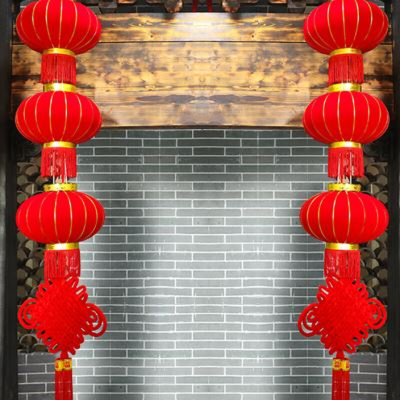 绒布无字大红灯笼户外防水广告装饰灯G笼新年春节商场大门灯笼印