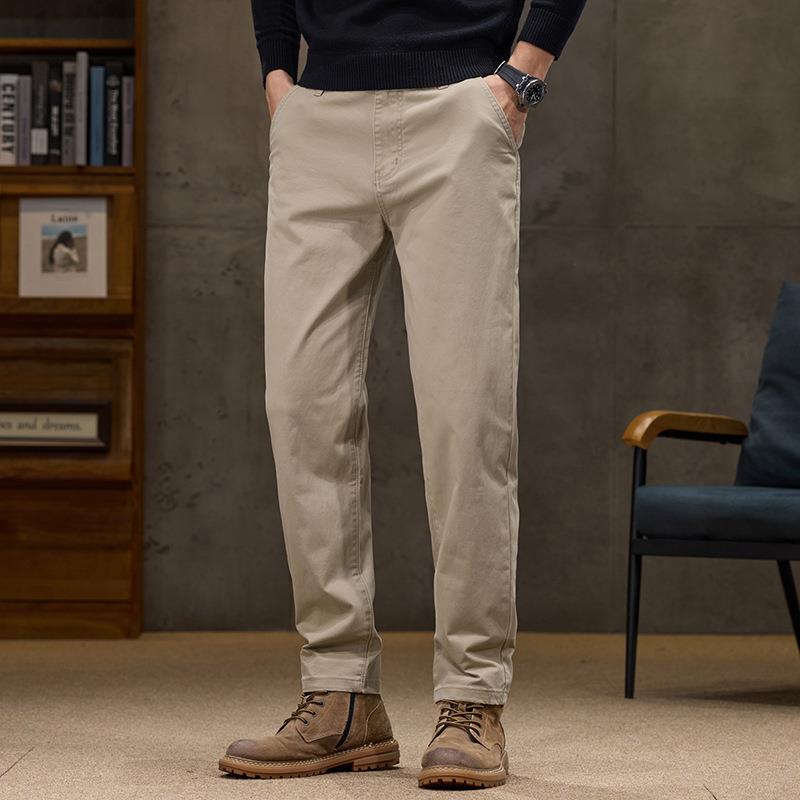 大码男装秋冬新款纯色休闲裤男宽松加大码简约百搭弹力小直脚长裤