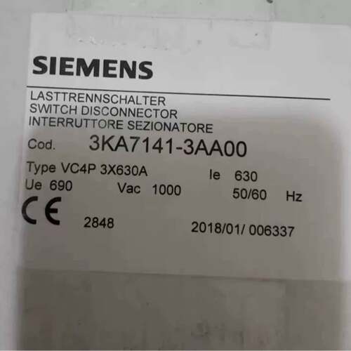 可维修3KA7141-3AA00，西门子隔离开关