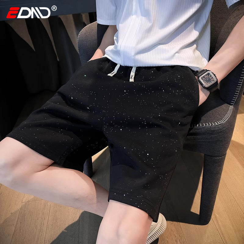 潮牌满天星休闲短裤男士2025新款夏季男裤痞帅运动五分中裤子男款