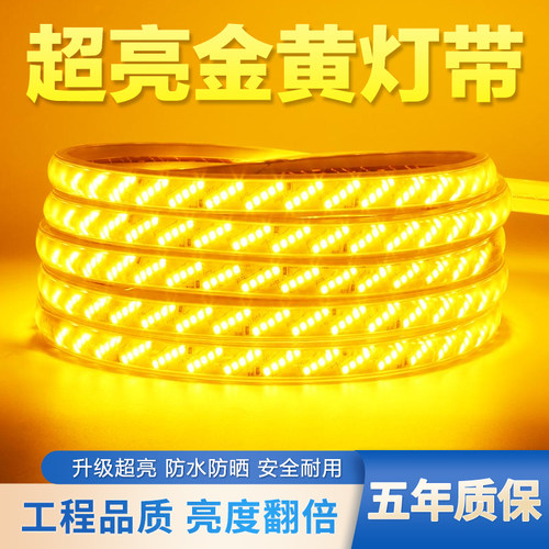 金黄光led灯带户外防水超亮