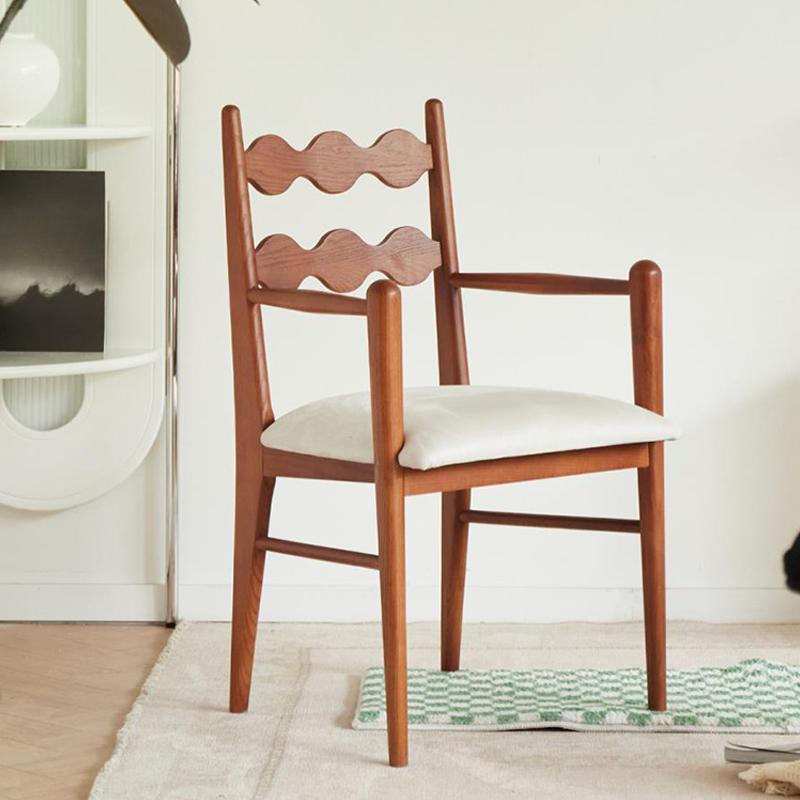 法式复古实木餐椅单人靠背椅