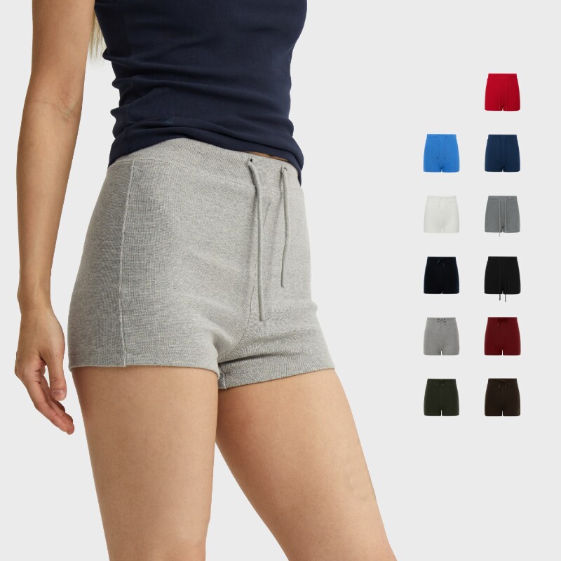 oneup休闲运动灰色骑行短裤女夏季美式紧身包臀热裤健身瑜伽短裤