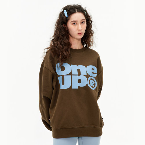 Oneup基础印花圆领卫衣潮