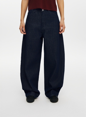 oneup美式复古不褪色原牛牛仔裤女春季休闲裤宽松阔腿弯刀香蕉裤