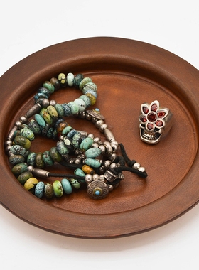 oneleather植鞣牛皮入户玄关收纳托盘摆件钥匙首饰皮盘烟丝醒草盘