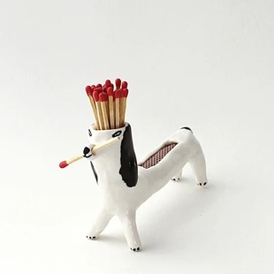 创意小狗火柴盒家用野外火柴收纳可动收藏家高级设计感洋火点烟