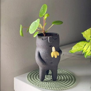 创意花器好看的潮流小植物微景多肉小花盆可爱家居艺术设计高级感