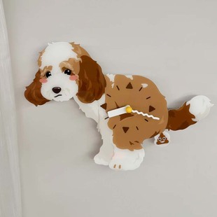 创意小狗挂钟家用客厅卧室现代简约风静音墙壁装饰餐厅创意摇摆钟