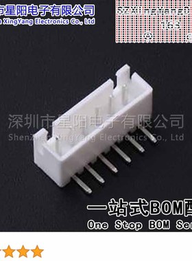 FWF25019-S06B22W1B (10Pcs)2.5mm 1x6P弯插 间距2.5mm插针结构1x