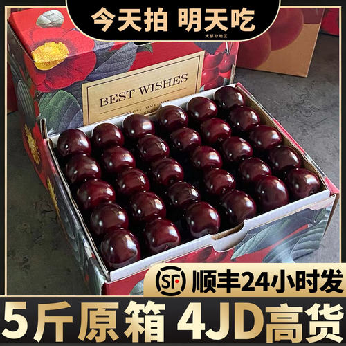 智利车厘子新鲜水果包邮当季整箱礼盒5斤孕妇3j进口5j樱桃原箱4Jj