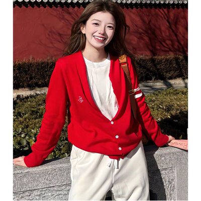 miu系千金风假两件针织开