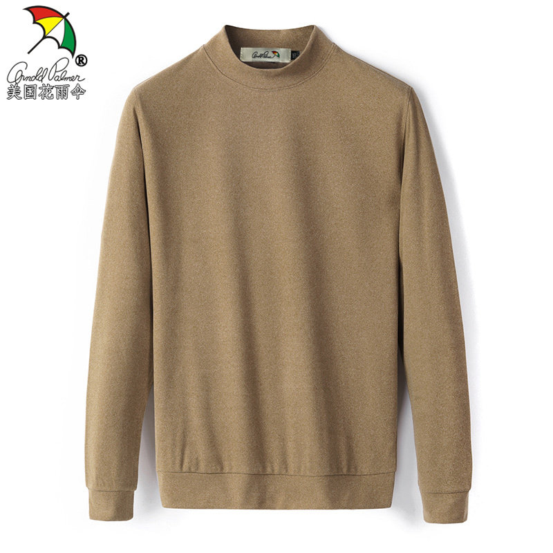 花雨伞男装旗舰店男士长袖t恤新款纯色保暖体恤圆低领卫衣打底衫