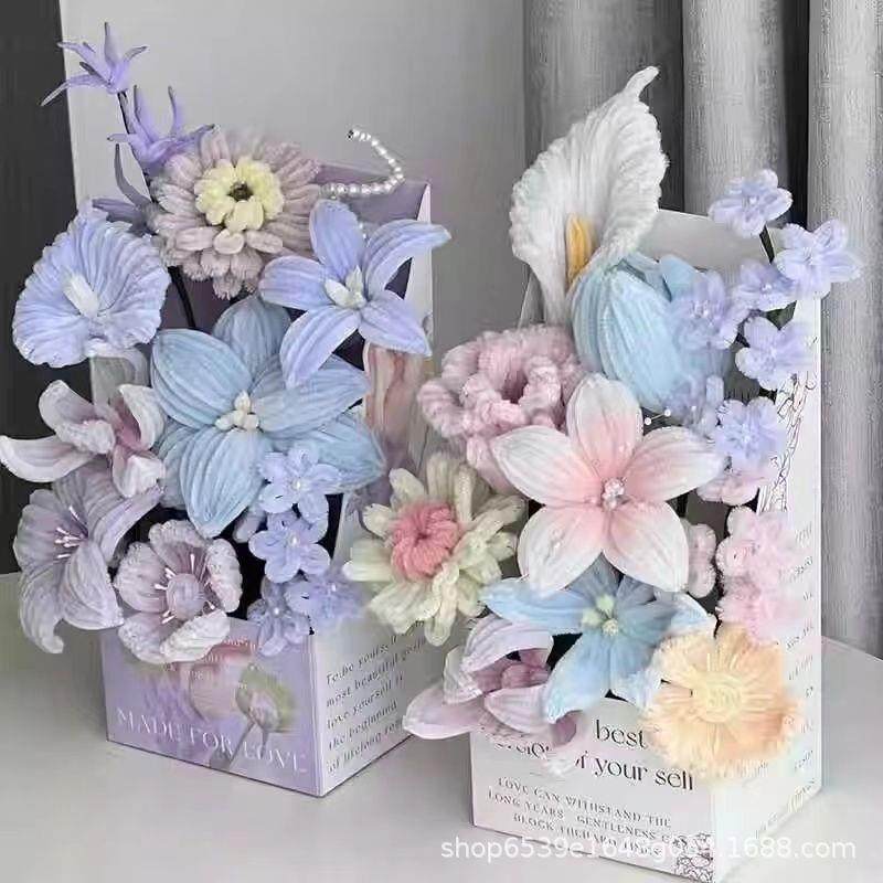 小清新向日葵郁金香花盒手工材料包扭扭棒送女友闺蜜高奢礼品,鲜花速递/花卉仿真/绿植园艺,仿真花,淘宝优惠券,粉丝福利购,淘宝优惠卷