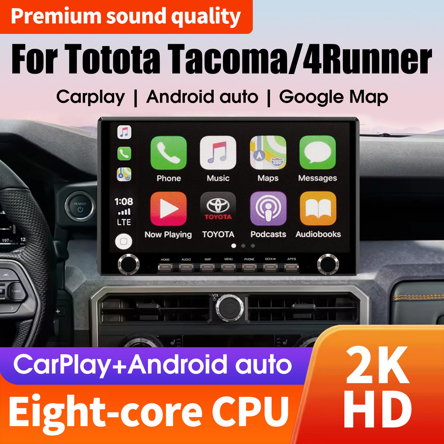 For 24-26 Toyota Tacoma/4Runner Smart car screen navigation