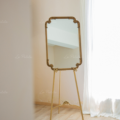 悦澜居中古画架镜子收纳复古展示架家用客厅卧室书房摆件拍摄道具