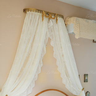 悦澜居中古风床幔支架金色复古床头装饰窗帘卧室墙面公主风纱帐架